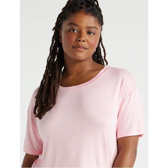 Short Sleeve Knit Sleep T-Shirt & Cropped Sleep Pants Lounge Pajama Size 2X - Picture 5 of 9